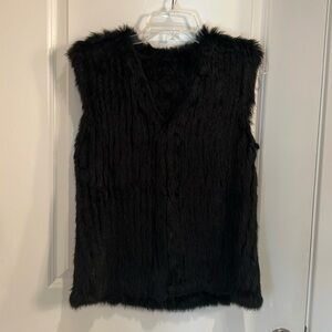 Black Faux Fur Vest